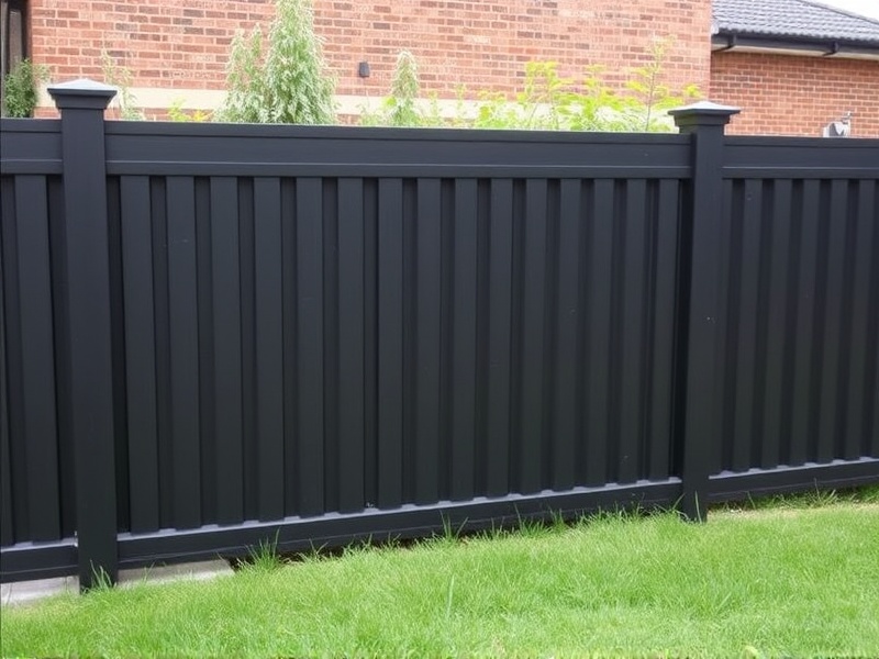 black plastic fence panels