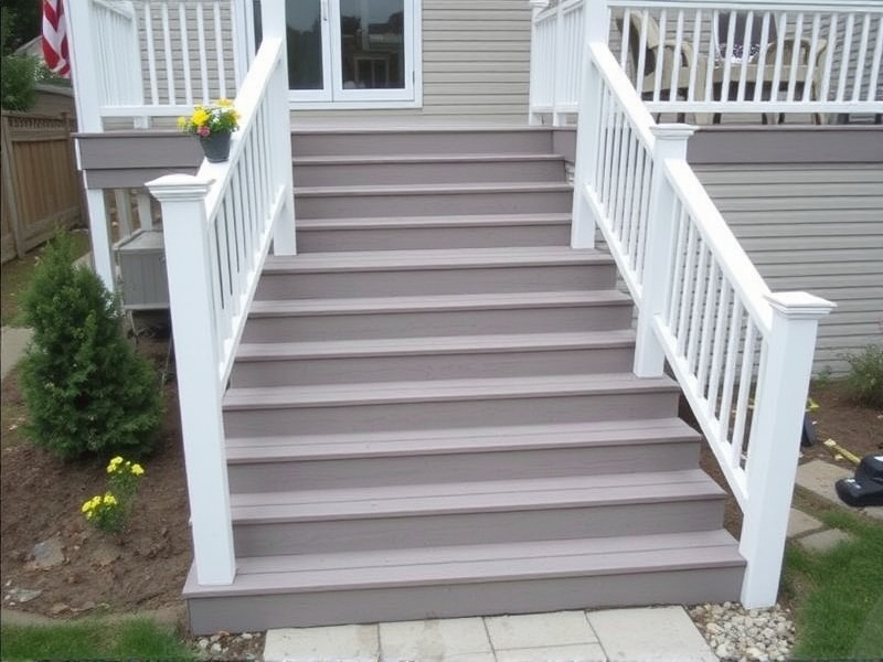 building open stairs with composite decking