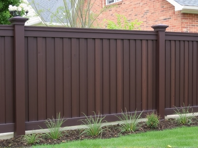composite fencing dark brown