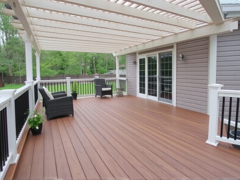 covered deck using composite decking