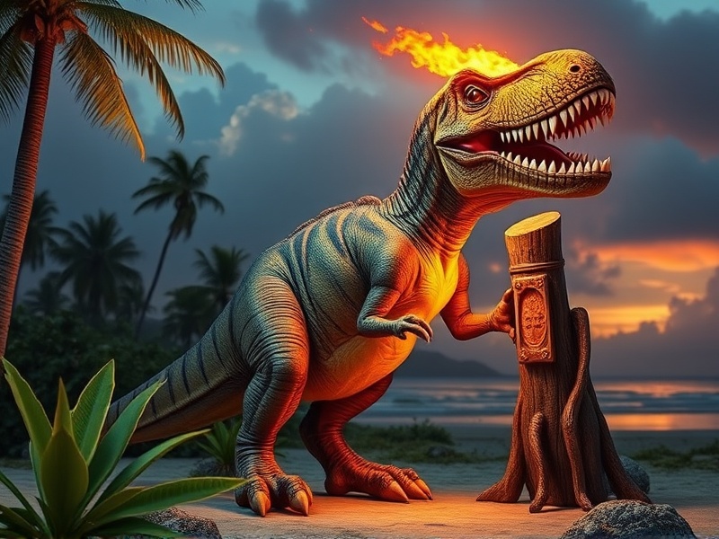 Creating a Jurassic Paradise with Tiki Torch Trex