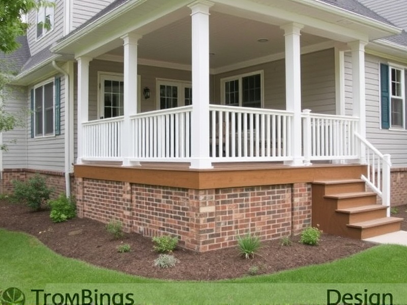 Design Ideas for Porches with Brick Foundations and Composite Decking