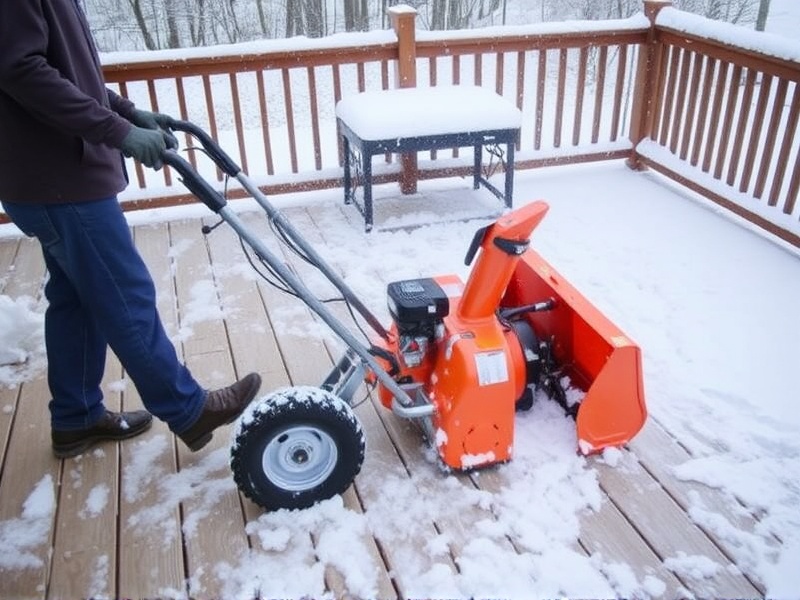 snowblower on composite decking