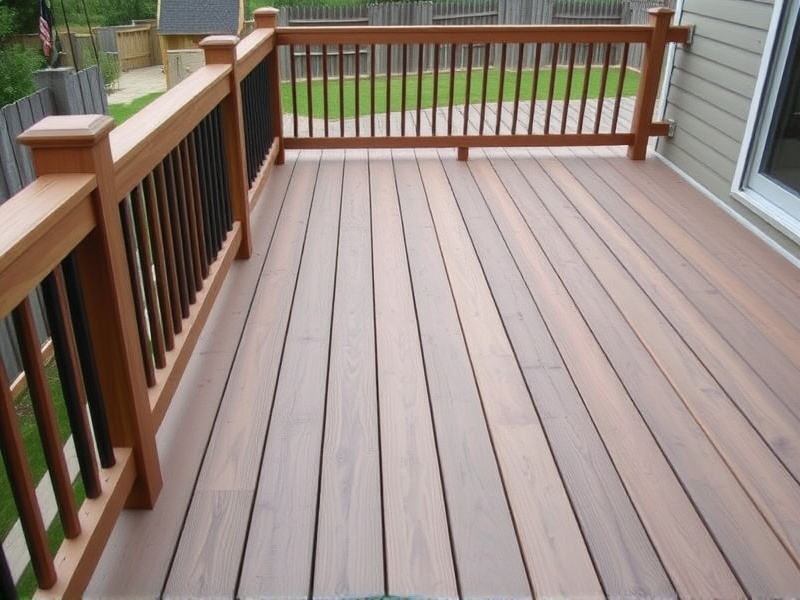 Sustainable Living: Composite Decking with Wood Railing
