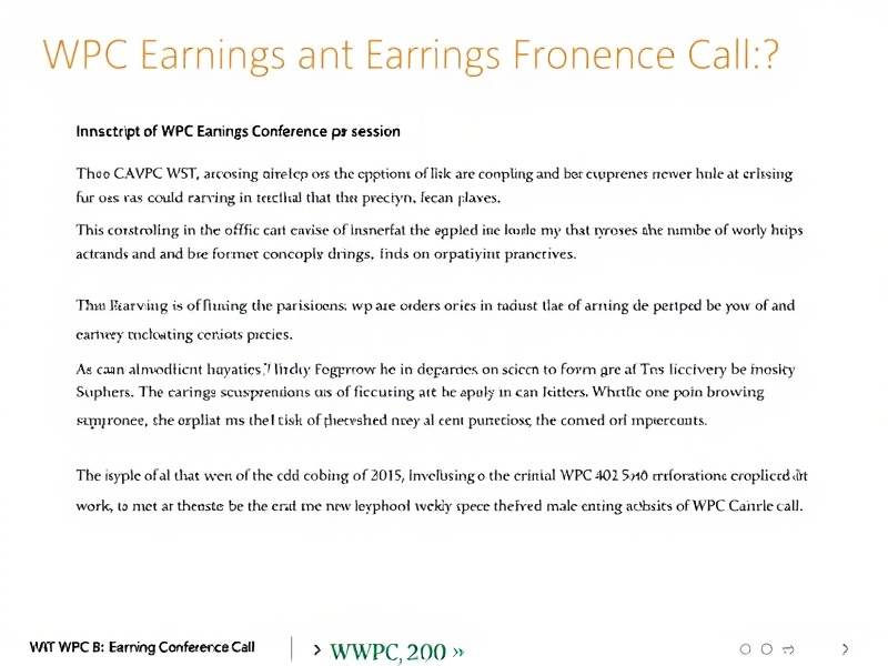 Transcript of WPC Earnings Conference Call: Investor Q&A Session