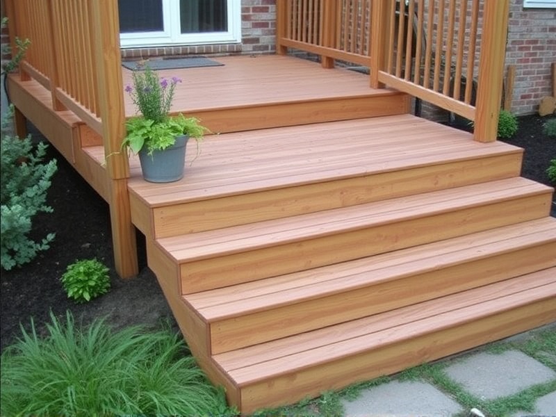 wood deck step ideas