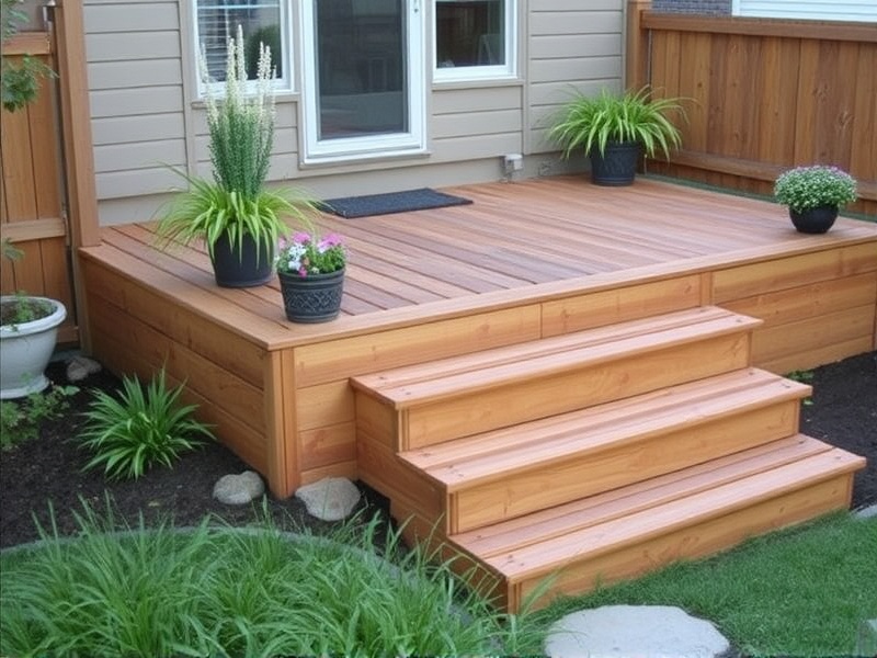 wood patio step ideas