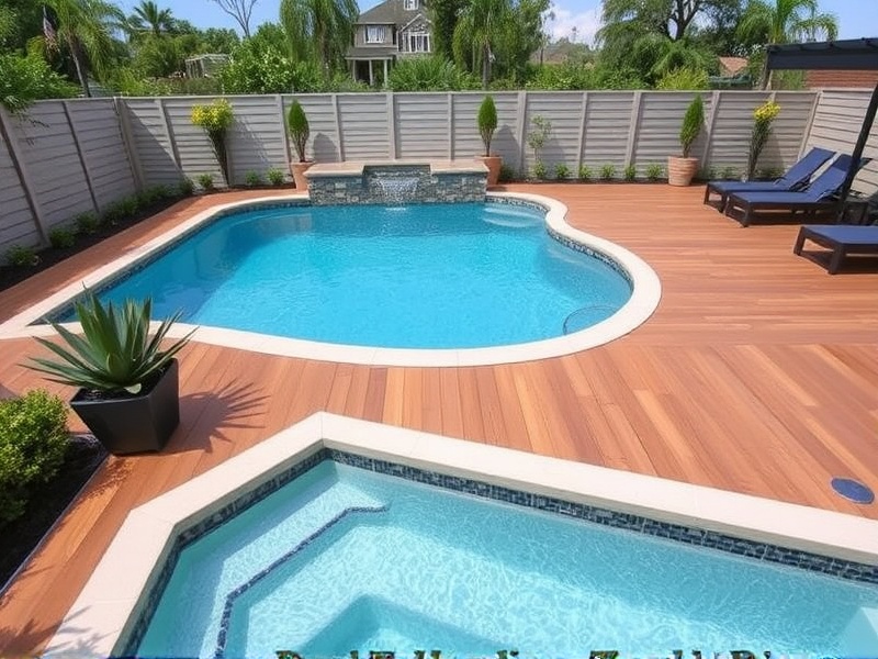 wpc decking swimming pool