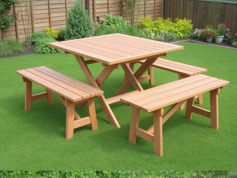 wpc garden table and bench set