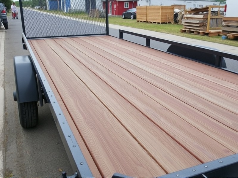 composite decking on a flatbed trailer