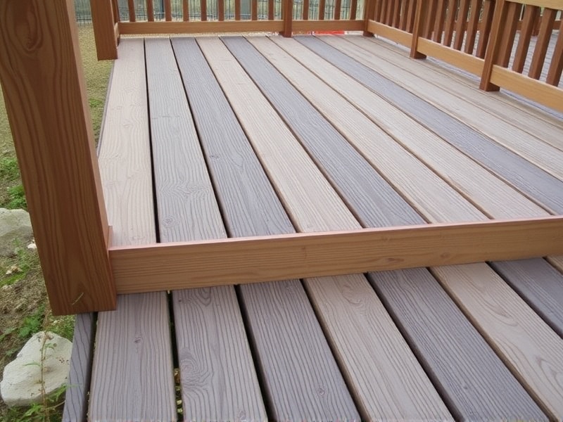 composite decking on wooden frame
