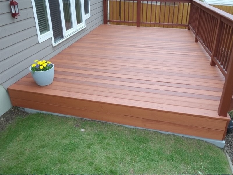 composite decking very low deck over concrete
