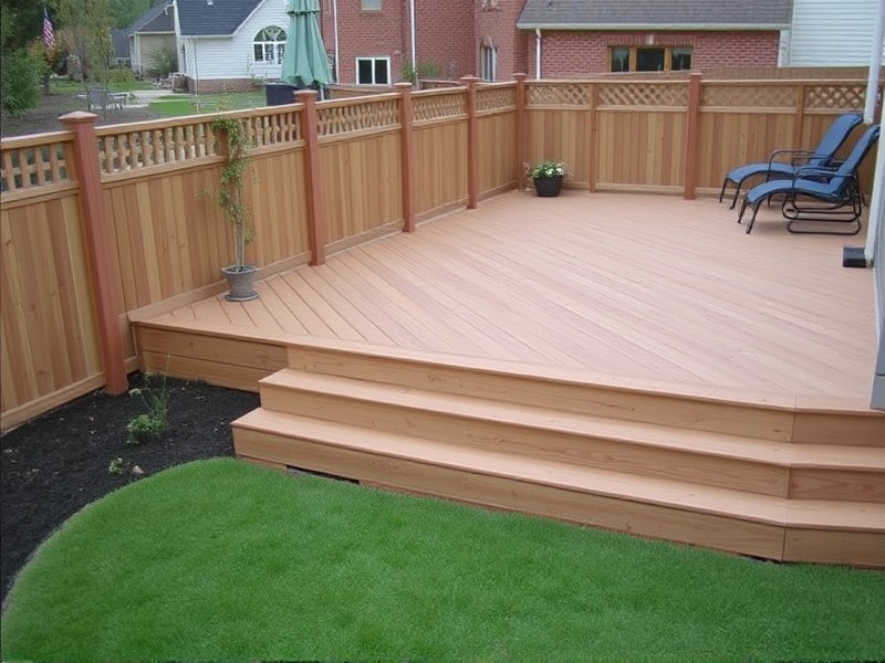 composite decking with fence
