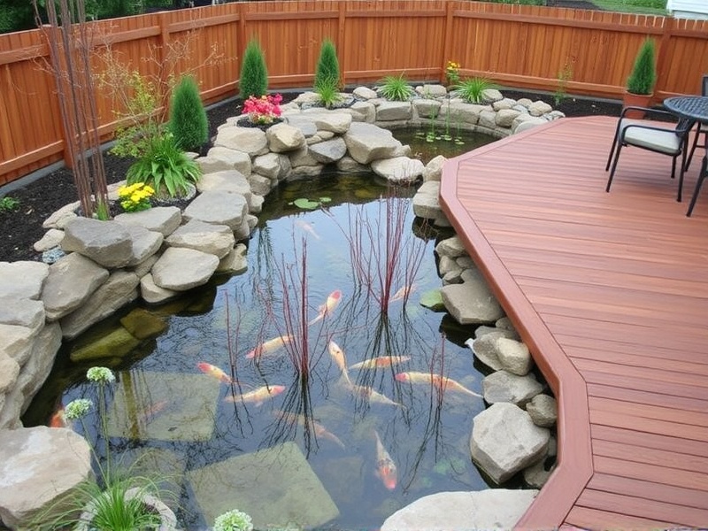Transform Your Backyard with a Koi Pond and Composite Decking