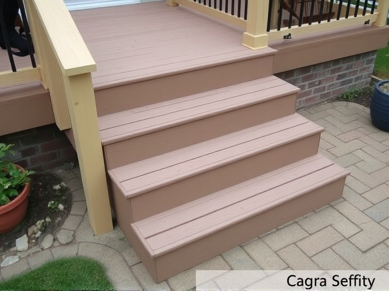 using composite decking with open stair treads